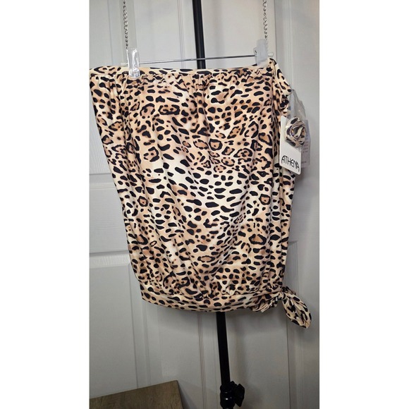 Athena Other - Athena Womens Leopard‎ Print Bandeau Tankini Top Tan Black Blouson NWT